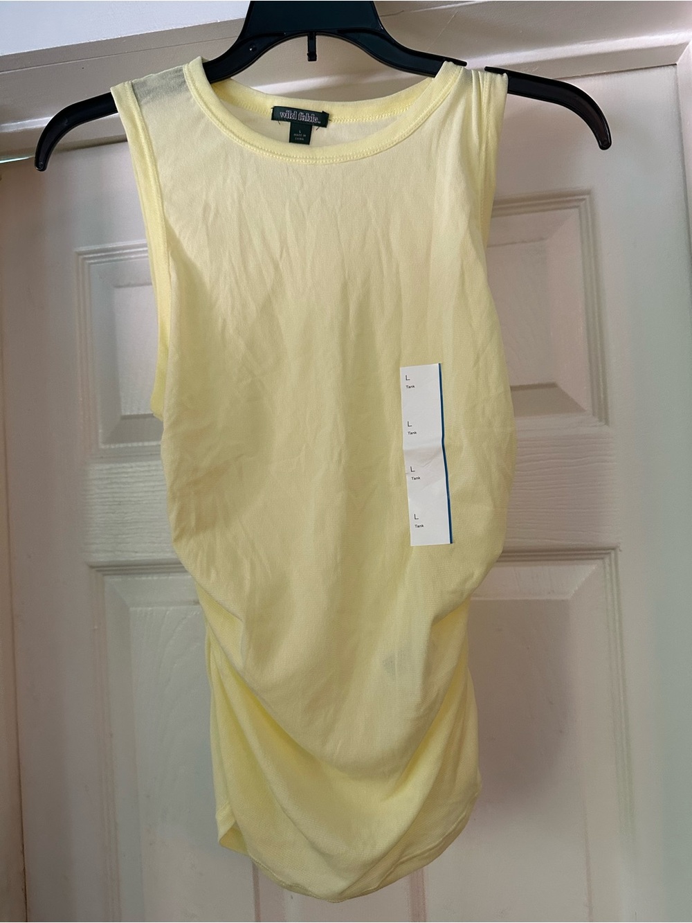 wild fable Light Yellow Scoop Neck Tank